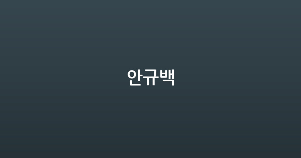 안규백 대표 이미지