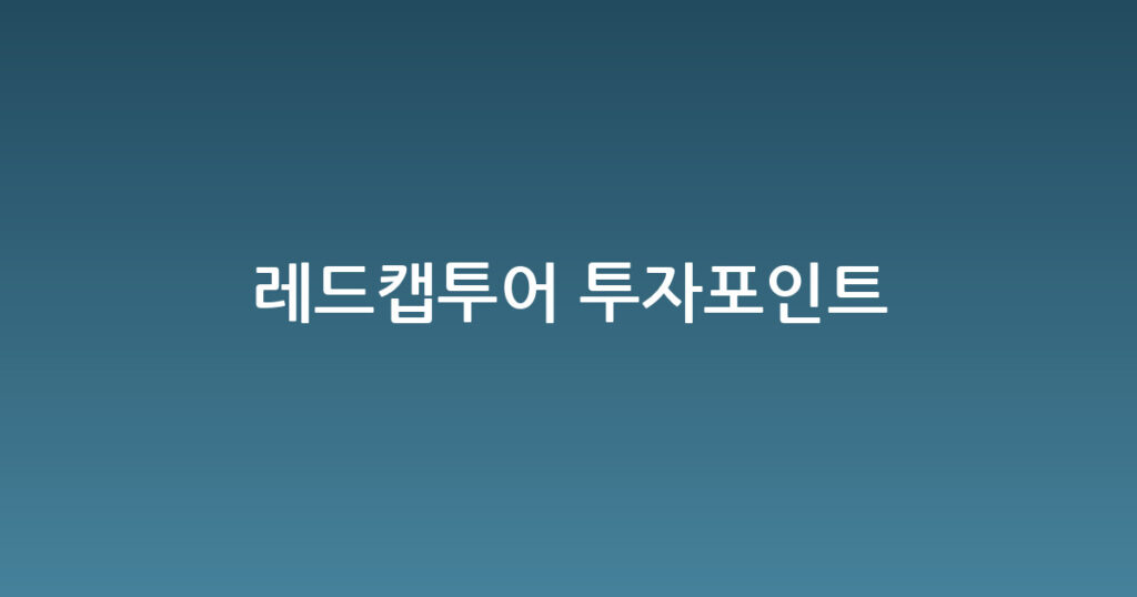 레드캡투어 투자포인트 대표 이미지