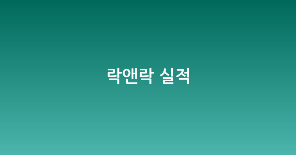 락앤락 실적 대표 이미지