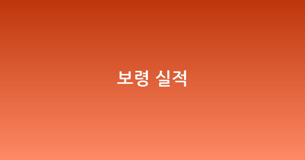 보령 실적 대표 이미지