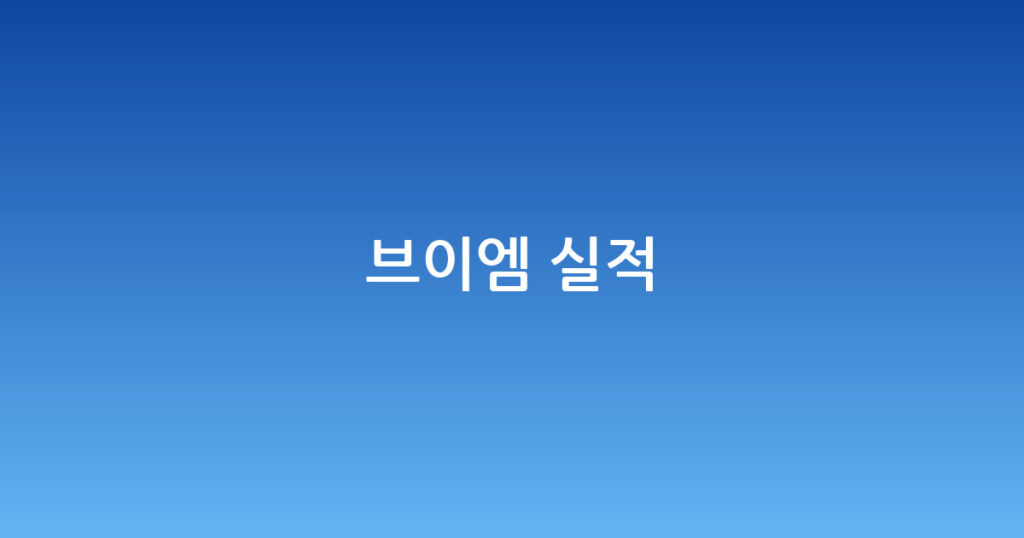 브이엠 실적 대표 이미지