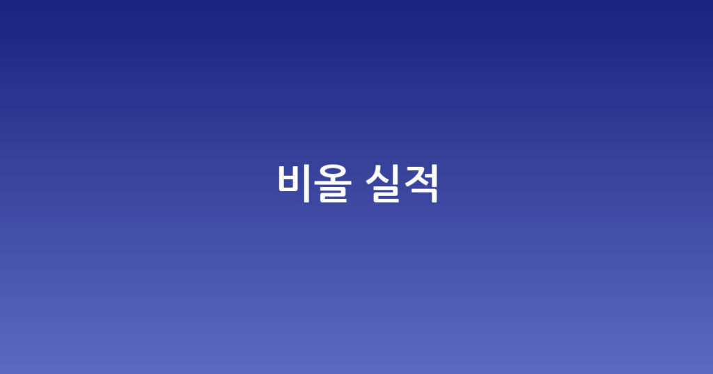 비올 실적 대표 이미지