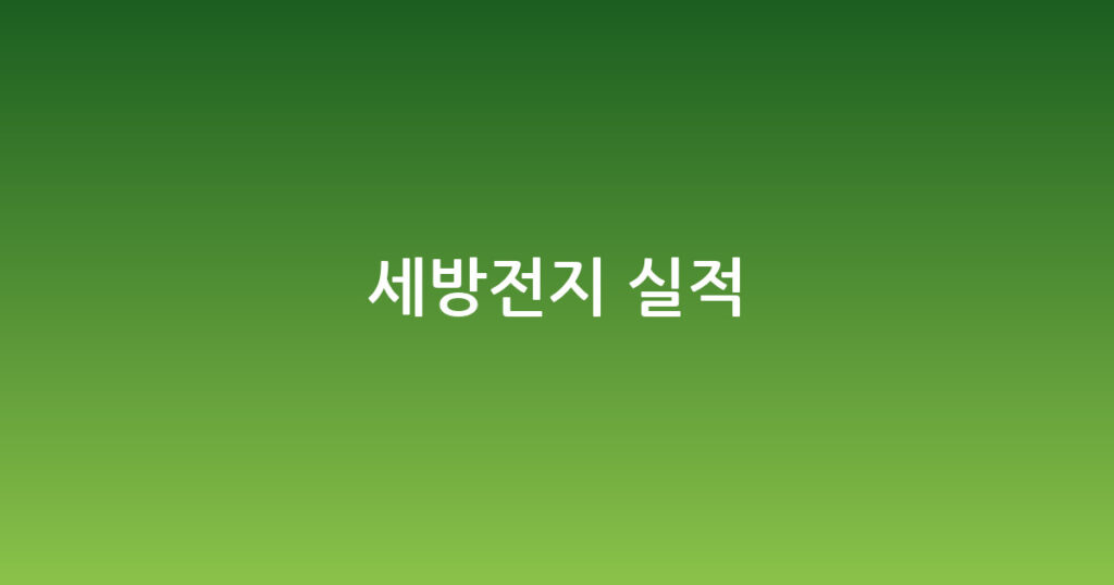 세방전지 실적 대표 이미지
