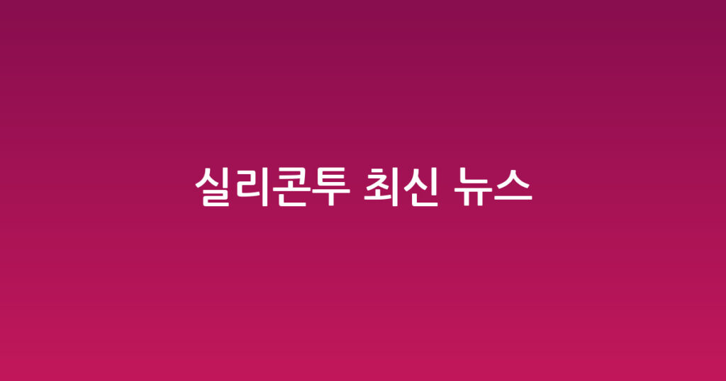 실리콘투 최신 뉴스 대표 이미지